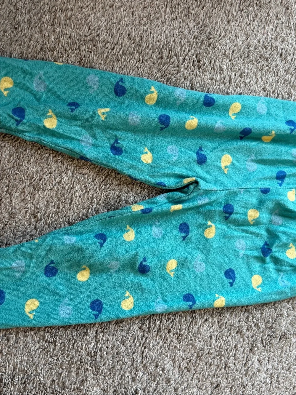 Teal Baby Onesie with Yellow & Navy Whale Print